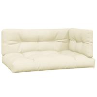 vidaXL Cojines para palés 3 piezas tela Color Crema,  Beige,  Azul y mas Cojín Decorativo de Asiento Cojines de muebles de salon - details 2