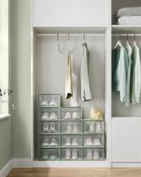 Cajas de Zapatos de Plástico Plegables y Apilables - Juego de 12 Organizadores para Zapatillas hasta Talla 44, Transparente, Azul, Blanco o Verde - details 17