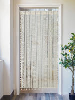 Cortina Pequeña De Encaje Beige Con Borla Para Puerta De Dormitorio Y Sala De Estar Decoración De Fiesta De Verano Instalación En Techo Tipo Japonés Y Coreano Material Poliéster 100% - details 3