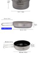 Juego De Cocina De Camping Widesea De Titanio Con Olla Y Sartén Para Turismo Y Paseos Al Aire Libre Sin Desmontaje - details 1