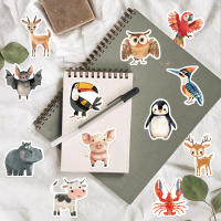 50pcs Pegatinas De Animales Para Niños Lindas Pinturas De Libros Decoración Aesthetic Para Equipaje Y Patineta Juguete De Graffiti Para Niñas Y Niños - details 3