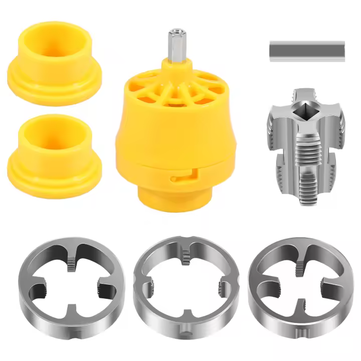Herramienta De Hacer Tornillos De PVC Para Taladro Eléctrico 8PCS Set De Herramientas De Plomería Aluminio Acero Inoxidable - 1