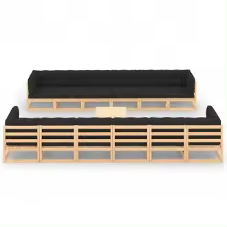 VIDAXL 3083916 conjunto de muebles para el jardín fabricado en madera con 13 piezas gris antracita vida xl - 1