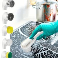 Cepillo de limpieza eléctrico multifuncional cinco en uno para herramientas de limpieza de baño y cocina - details 3