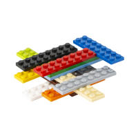 40pcs Bloques De Construcción DIY Figuras Delgadas 2x8 Dots 14 Colores Educativos Creativos - details 2