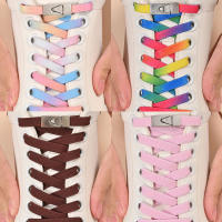 Par De Cordones Sin Atar 8mm Cierre Presión Cordones Elásticos Para Zapatos Niños Y Adultos Anchos Planos Para Zapatillas - details 7
