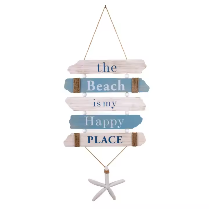 CAPRILO REGALOS & DECORACIÓN Adorno Colgante de Madera "Frase-Estrella Mar". Cuadros y Apliques. Muebles Auxiliares. Decoración Hogar Marina. Regalos Originales. 36 x 2 x 67 cm - 1