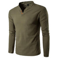 Camisa Polo Para Hombre Verano 2023 Nueva Moda V-neck Casual Solida Con Botones Personalizados Camiseta De Poliéster Manga Larga - details 3