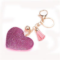 Llavero De Corazón De Cuero Con Borla Y Diamantes Para Mujeres Y Niñas Accesorios Para Bolso Y Mochila Llavero Clásico De Forma De Corazón - details 9
