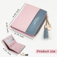 Cartera de cuero, tarjetero plegable, monedero pequeño con cremallera, monedero multitarjeta para mujer, monedero para efectivo, tarjetas y billetes (negro) - details 0