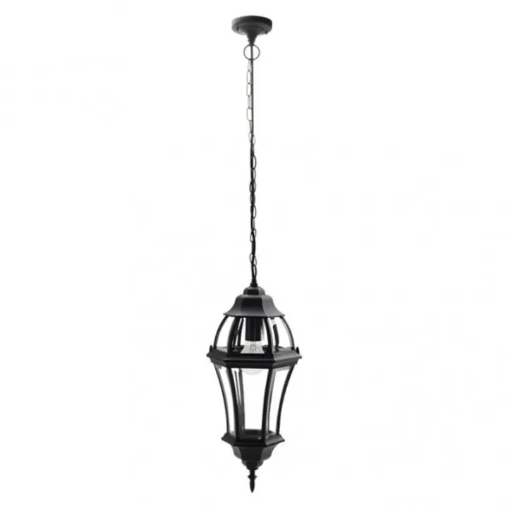 FABRILAMP FAB 149691009 | Colgante Exterior Aluminio Becrux 1xe27 Negro IP44 Regx24x24 Cm - Resistente a la Intemperie - 1