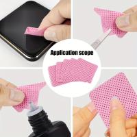50 Piezas De Velocidad- Absorbentes De Uñas Para Eliminar Gel Polishing Extensiones De Pestañas Y Uñas (Blanco Rosa) - details 0