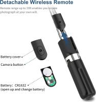 FGNS.Palo Selfie Tripode para Movil, Palo para Selfie y trípode con Luz de Relleno para Smartphone, con Mando a Distancia Bluetooth, Palo para Selfie retráctil y plegable Ajustable de 19.5-100 cm, Soporte Giratorio de 360° para movil. - details 4
