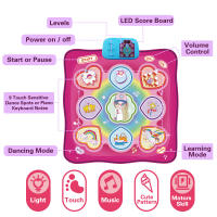 Tapete Educativo De Música Grande 90x90cm Para Niños Con Teclado De Luces Y 3 Modos De Juego Tapete De Baile Electrónico Infantil - details 4