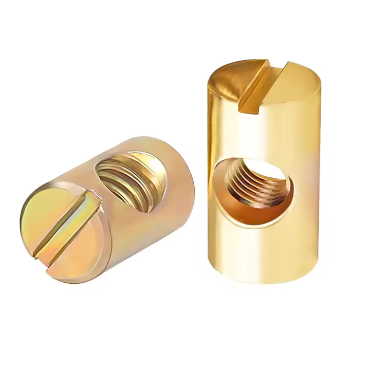 Qrity 20 tuercas de barril, pernos ranurados, chapado en zinc, M6 x 11mm, para cuna de cama de muebles - 1