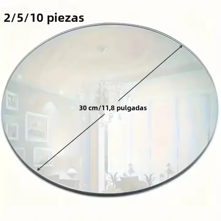 Bandeja De Espejo Acrílico De 11.81 Pulgadas Para Decoración De Boda Y Banquete Ajustable Para Mesa Y Ocasión - 1