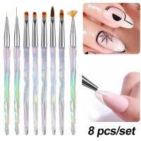 Set De 8 Brochas De Uñas Aurora Para Arte De Uñas Y Acrílico UV Gel Pintura Dibujo Flores/Líneas Brochas De Extensión Fototerapia Carving - details 8