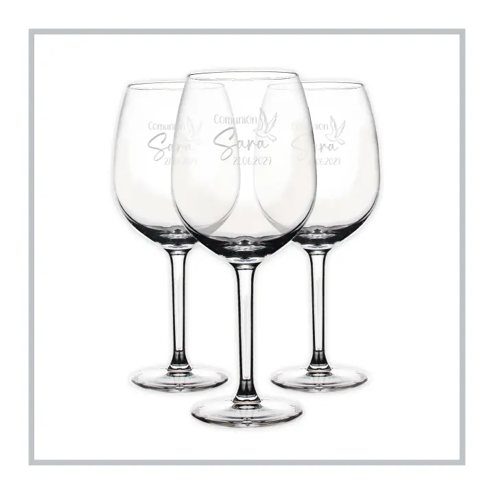 RegaloVip.es - Set Copas de Vino Personalizada. Juego de 6 copas de vino. Copas de vino grandes. Copas de vino baratas. Copas de vino grabadas. Copa de vino 73cl. - 1