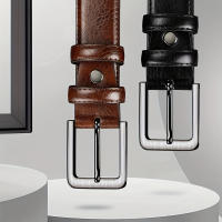 Cinturón De Cuero Para Hombres Con Hebilla De Punta Casual Retro Para Jeans Regalo De Día Del Padre Y San Valentín - details 0