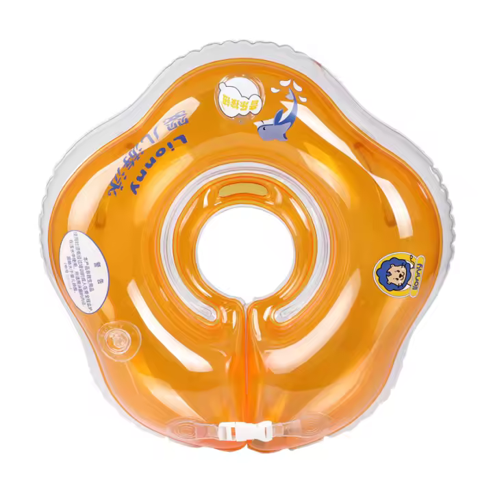Anillo de natación naranja para bebé, anillo de cuello para niños, anillo de natación para recién nacidos, anillo de baño para bebés - 1