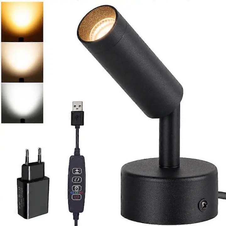Foco LED para interiores, regulable, 5 W, para suelo, para decoración de pared, con iluminación de 3 colores - 1