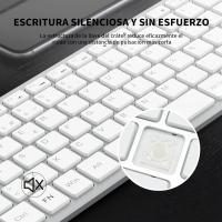 Teclado Inalámbrico Silencioso Español, Teclas de Perfil Bajo, Teclado Numérico, Receptor USB 2.4GHz, Ergonómico Wireless Keyboard para Windows Mac PC Ordenador Portátil - Plata - details 2
