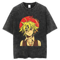 Camiseta De Manga Corta Para Hombre Estilo Harajuku Con Estampado De Anime Cotton Vintage Camiseta De Verano Streetwear Negro Tees Casual - details 11