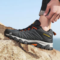 Zapatos De Senderismo De Cuero HIKEUP De Alta Calidad Duraderos Para Hombres Deportes Al Aire Libre Trekkng Subida Escalada Caza Zapatillas Negros Grises Caqui Tallas 40-45 - details 13
