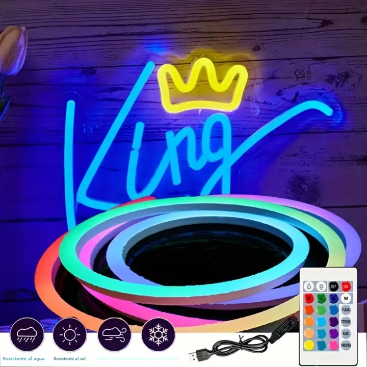 Tira De Lámparas LED Neón Inteligente RGB Flexible Control Remoto Luz De Fondo Para TV Decoración De Hogar Y Exterior Impermeable 1/3/5m - 1