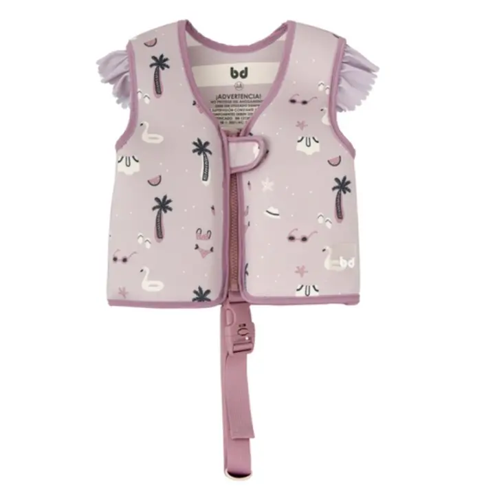 Chaleco flotador Hawaii Bimbidreams rosa talla 1-3 años y 3-6 años - 1