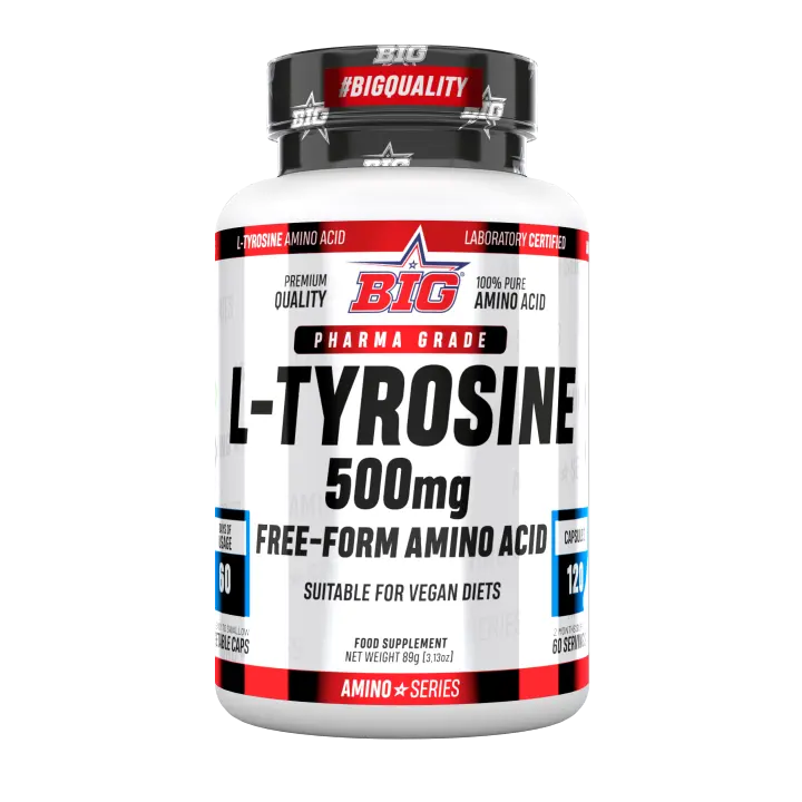 L-TYROSINE 500MG (120CAPS) - Big | Tirosina | Aumenta el estado de ánimo | Disminuye la fatiga - 1