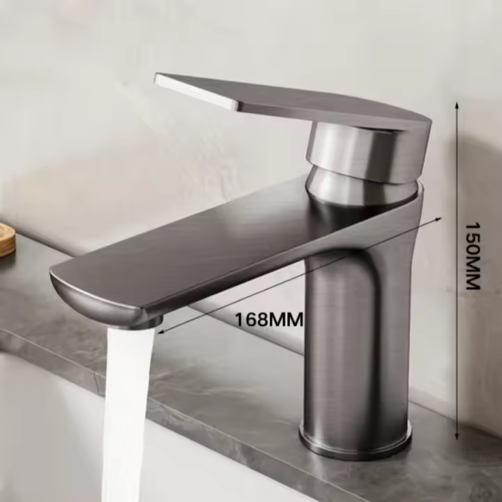 Grifo De Cocina En Acero Inoxidable Para Lavabo Y Baño Con Agua Caliente Y Fría Mezclador De Baño Armario Basin - 1