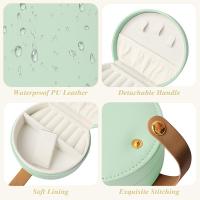 Mini joyero organizador, joyero de viaje para mujer, pequeño estuche de cuero sintético con cremallera, caja de regalo portátil. - details 3