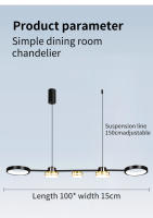 Lámpara Colgante Moderna LED Para Comedor Sala De Estar Oficina Iluminación Lineal Larga Para Mesa De Comedor Y Cocina - details 16