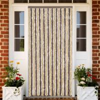 vidaXL Cortina Antimoscas Persiana Chenilla 90x200 cm Color Taupe,  Gris y negro,  dark brown and beige y mas - details 2