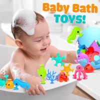 Juguete Educativo Para Baño De Bebé Delfín De Plástico ABS Juguete Flotante Interactivo Para Niños De 0 a 12 Años Juguete De Piscina Con Ventosa Animal Marino - details 0