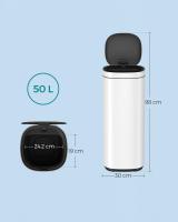 Cubo de Basura Automático de 50L con Sensor de Movimiento - Eliminación de Olores con Ozono, Indicador Luminoso Multicolor, Tapa de Acero Inoxidable - details 6