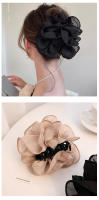 Grande Clip Para El Cabello De Tela De Lanteja Negra Con Flor De Rosas Accesorios De Peluca Para Mujeres Clip De Rosca De Tamaño Grande Para Mujeres - details 2