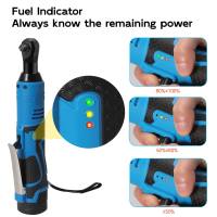 Llave de trinquete de ángulo recto, herramienta eléctrica inalámbrica, recargable, 18V, 100N.m, 3/8 pulgadas - details 0