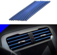 10 Pcs 20cm Tiras De Ventilador De Aire Acondicionado Para Coche En Forma De U Cromo PVC Colorido Brillante Para Decoración Del Coche - details 10