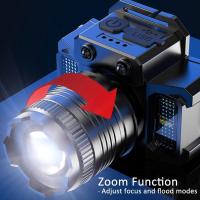 Linterna Frontal LED Inteligente Con Luz Blanca Y Inducción Recargable Por USB Sensor Zoom Multi-Función Para Exteriores - details 1