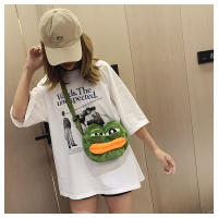 Mochila De Peluche Sapo Triste Pepe Divertida Y Bonita Bolso De Hombro Con Ojos Grandes Y Boca Grande Gran Capacidad Creativa Para Jóvenes - details 13