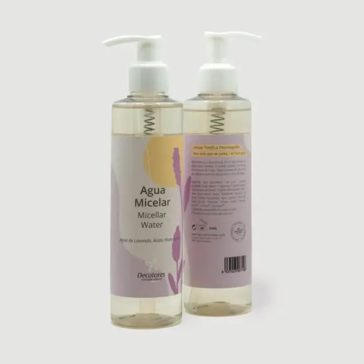 Agua Micelar Rostro - 250 ml - 100% Natural - con Ácido Hialurónico - Todo Tipo de Pieles - Limpieza profunda - Desmaquillante e Hidratante - 1