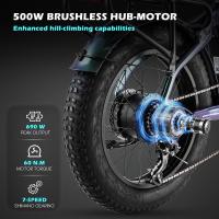 Bicicleta eléctrica Fafrees F20 Master, neumático de aire de 20*4.0 pulgadas, transmisión trasera de 500W, velocidad máxima de 25 km/h, batería Samsung de 48V 22.5Ah, rango de 140-160km, frenos de disco hidráulicos, marco de fibra de carbono - Aurora Grey - details 2