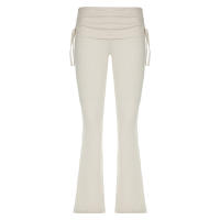 Rockmore Pantalones Con Cordón De Cintura Baja Para Mujer Estilo Y2K Ajustados Pierna Ancha Moda Harajuku Pantalones Flared Solids - details 1