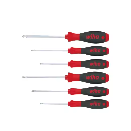 Wiha Juego de destornilladores SoftFinish® ranurados, Phillips, Pozidriv, de 6 unid. (26146) - 1