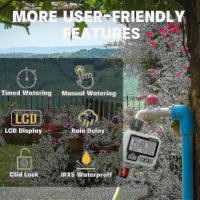 Para gran pantalla LCD temporizador de agua-temporizador de riego impermeable para sistema de rociadores automáticos - details 2