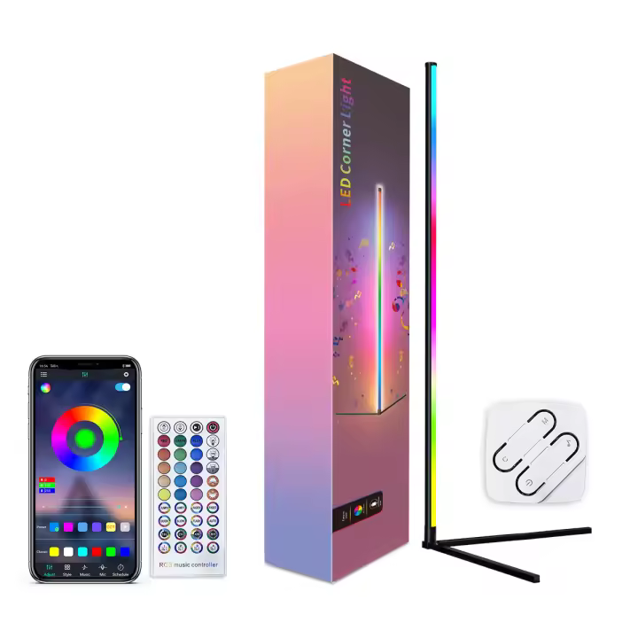 Lámpara De Piso Inteligente 150CM Con Control Por TUYA APP Cambio De Color RGB Trabaja Con Google Y Alexa Decoración Para Sala De Estar Y Game Room - 1