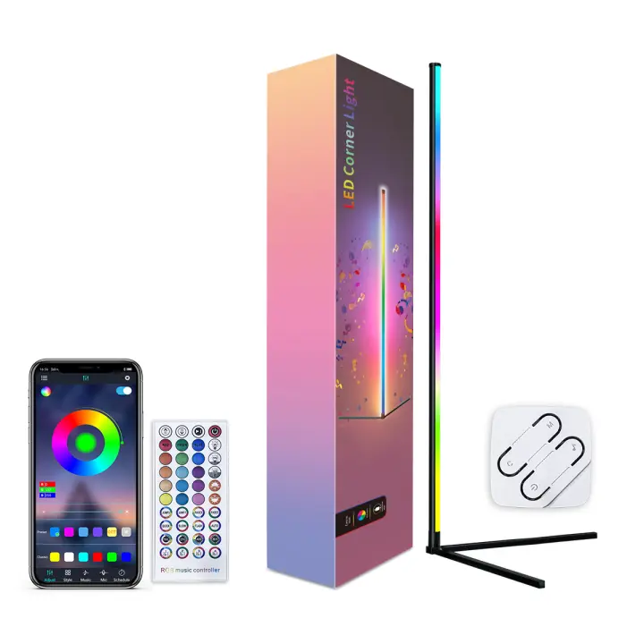 Lámpara De Piso Inteligente 150CM Con Control Por TUYA APP Cambio De Color RGB Trabaja Con Google Y Alexa Decoración Para Sala De Estar Y Game Room - 1