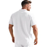 Camisa POLO de manga corta con solapa y botones, informal, de lino, transpirable, estilo británico, de verano para hombre - details 4